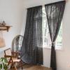 Comércio exterior venda quente americano simples preto e branco treliça impresso cortina imitação cânhamo sala de estar quarto varanda semi-sombreamento cortina acabada