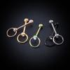 Piercing de lengua de acero inoxidable europeo y americano transfronterizo con diamante checo, anillo de lengua multicolor, nuevo Amazon transfronterizo, venta al por mayor de perforaciones para el cuerpo humano