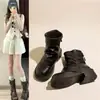 Botas Martin para Mujer Suela Gruesa Botines 2026 Primavera y Otoño Estilo Nuevo Caña Corta Marrón Retro Botas Apiladas Botas Vaqueras Botas para Pantalón