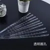 Perchas de Exhibición para Tienda de Ropa con Ganchos Transparentes de Plástico y Tiras de Cuero Blanco, Perchas Gruesas para Ropa