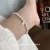 Pulseira de Prata Esterlina S925 Nalan com Contas Peroladas Olho de Gato Exquisite Simples Estilo Ins Senso de Design Nicho Joia de Mão S8802