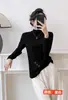 Suéter de lana ultrafina para mujer, modelo nuevo 2026, cuello semi-alto, jersey de manga larga, top de color liso, suéter de capa base para mujer