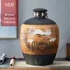 Jarras y tinajas de cerámica Jingdezhen para fermentar vino 10 kg 20 kg 30 kg 25 kg botellas de vino retro para uso doméstico, garrafas de vino selladas