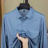 Camisa Masculina de Manga Longa com Lã, Nova Moda Primavera 2026 Camisa Social, Roupa Masculina de Alta Qualidade para Pais de Meia-Idade