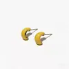 Pendientes coreanos de esmalte amarillo Dongdaemun con goteo de esmalte, Pendientes simples y frescos, Pendientes retro estilo Hong Kong de aguja de plata de alta gama