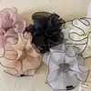 Goma para el Cabello de Malla Estilo Coreano tipo Capullo de Flor Versátil y Elegante para Coletas, Peinados de Moño y Scrunchies para Mujeres