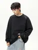 Moletom Americano Pesado com Gola Careca, Costuras Estruturadas, Mangas Raglan, Pulôver, Bordado de Letras, Jaqueta Top Tendência - 400g