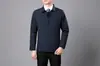 Transfronterizo2026 Primavera y Otoño Nuevo Color Sólido Chaqueta Cardigan para Hombre Corte Holgado Casual de Negocios Grueso Cuello Alto