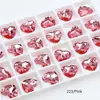 Fábrica Dongzhou Forma de Corazón con Fondo Plano Cosido a Mano con Pedrería con Doble Agujero, Pedrería de Vidrio con Base Plana para Vestidos de Novia Hechos a Mano y Disfraces de Baile, Al por Mayor