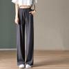 Pantalones de pierna ancha de seda helada para mujer, estilo fino de verano, cintura alta, con caída, nuevos, sueltos, de pierna recta, anti-mosquitos, hasta el suelo