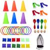 Juego de Anillos de Lanzamiento para Interior y Exterior, Cubo de Obstáculos, Saco de Arena, Equipo Auxiliar para Entrenamiento de Fútbol, Colorido