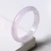 Pulsera Natural de Calcedonia Violeta de Alto Hielo Brasileño para Niñas, Ágata Lavanda, Pulsera Redonda de Belleza Jelly de Lichi