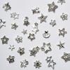 Decoraciones de Arte de Uñas de Estrella de Cinco Puntas Brillantes, Metal Hueco Transfronterizo con Pedrería Incrustada de Aleación, Pedrería de Estrella para Uñas DIY, Accesorios para Uñas