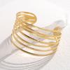 Pulseira de titânio e aço europeia e americana transfronteiriça, não desbota, ajustável, pulseira de aço inoxidável feminina, exagerada, de alta qualidade, pulseira aberta