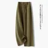 Calças Pantalona Retas de Cintura Alta Personalizadas para Mulheres, Casuais para o Dia a Dia, Outono, Emagrecedoras, com Caimento Fluido, Largas