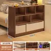 Estantería de Madera Maciza de Pie Armario de Almacenamiento Armario con Rejilla de Almacenamiento Integrada Estantería para Libros de Casa Estante de Almacenamiento Armario Lateral para Sofá Armario Bajo