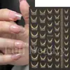 Adesivos de Nail Art Novos Transfronteiriços Fullbeauty com Pó de Glitter Bordado a Ouro Linha Francesa Borboleta Flor Adesivos de Unha Adesivos