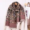 Lenço de Moda Europeu e Americano com Estampa de Leopardo e Bolinhas, Imitação de Caxemira para Mulheres, Xale Quente de Escritório de Alta Qualidade, Lenço Espesso para Outono e Inverno