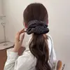 Cintillos de pelo de leopardo de alta gama para otoño e invierno, tipo "intestino delgado", súper grandes, de gamuza y felpa, elásticos, para mujer, cuerda elástica para el pelo, no daña el pelo