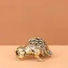 Estilo Vintage Cerdo Mitológico Negro Bajie Prototipo Jabalí Adorno de Latón Escultura de Cobre Mascota de Té Utensilios de Cobre Antiguos Coleccionable
