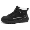 Botas Masculinas de Veludo de Cano Alto para Inverno Botas Masculinas Retrô Britânicas com Solado Grosso Aconchegantes e Aquecidas Sapatos de Algodão Sapatos de Trabalho Botas Curtas