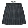Falda plisada de uniforme JK a cuadros gris carbón de cintura alta para universidad japonesa, falda plisada, uniforme escolar completo de primavera y verano