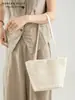 Bolsa de Mano Tejida de Gran Capacidad para Mujer, Venta Caliente Transfronteriza 2026, Estilo Coreano, de Alta Gama, Versátil para el Día a Día, Bolso de Mano y Bolso de Hombro