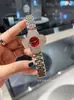 Soporte de Envío Directo Trébol de Cuatro Hojas Completo de Diamantes Nicho Lujo Ligero Tendencia de Moda Correa de Acero Reloj de Cuarzo para Mujer Reloj Deichka