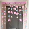 Cortina colgante para puerta de dormitorio con forma de estrella morada, sin ganchos, para princesas, habitación infantil, decoración de pared para mujer