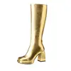 Botas largas de caña alta para mujer, temporada Primavera 2026, con tacón grueso y plataforma impermeable, tallas 32-46, botas plisadas con cremallera, botas largas de pasarela