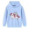 Suéter con capucha de algodón para niñas de unicornio otoño 2023 suéter de punto para niños estilo coreano moda para niños