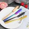 Nueva era cuchillo tenedor cuchara para postre cuchillo para crema cucharilla para té tenedor para té cucharilla para café tenedor para fruta serie cuchillo tenedor cuchara juego titanio plateado
