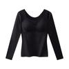 [Liquidação] Roupa Íntima Térmica Sem Costura Canelada Escovada dos Dois Lados para Mulheres com Bojos, Camada Base Térmica de Corte Justo