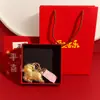 Amuleto de la Suerte del Año de la Oveja Llavero de Ovejita Bolso Dorado Cadena para Teléfono Colgante Souvenir Exquisito de Negocios Regalo