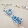 Estilo Dulce y Juvenil Cadena para Teléfono Móvil, Correa para Cámara, Cadena Antiperdida para Auriculares con Cuentas de Arroz, Lazo, Perla de Cristal