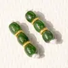Cuentas Universales Doradas y de Jade Tradicionales para Manualidades Hechas a Mano, Accesorios de Cuentas de Barril y Componentes para Joyería