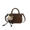 Bolso de Mano Retro Versátil con Estampado de Leopardo Nuevo para Otoño e Invierno para Mujer Bolso Cruzado para Niños Bordado de Gato de Gama Alta de Nicho para Viajes Cotidianos Moderno