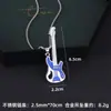 Colar de Aço Inoxidável para Guitarra de Cor Simples Hip Hop Rock Jazz Design de Pingente Nicho Acessórios de Pingente para Festival de Música