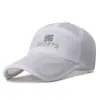 Boné de pesca outdoor longo e vazado para homens, boné de beisebol respirável, chapéu de sol de malha, boné totalmente em malha bordado