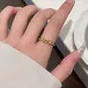 Anillo de Letra con Diamantes Huecos en Forma de Corazón Estilo Coreano para Mujer, Nuevo Diseño de Nicho, Versátil para el Trabajo, Anillo Abierto Ajustable