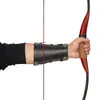 Guardabrazos Huwairen de Cuero Genuino con 4 Hebillas, Equipo de Protección Negro para Tiro con Arco, Guardabrazos de Piel de Vaca de Dos Capas para Arcos Recurvos Tradicionales