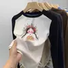 Camada Base de Fleece para Meninas Estilo Outono/Inverno 2026 Cor Blocada Infantil Manga Longa Top Interno para Crianças em Idade Escolar Camiseta Quente