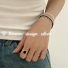 Pulsera de Ónice Negro Estilo Mismo que la Blogger Ins S925 Plata de Ley Joyería Simple de Perla Shijia Apilable para Mujeres