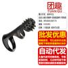 Anillo de Diente de Lobo Granular de Cristal Negro Yunman Dispositivo Corrector de Prepucio Anti-Caída Anillo de Bloqueo de Pene Masculino Entrenador