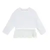 Camiseta Infantil Menina Elefantinho Tutu Outono 2026 Nova Patchwork de Renda Infantil Manga Longa Moda Pai e Filho Top Amigo da Pele