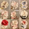 Scrunchie Retrô Estilo Francês para Mulheres, Elástico de Cabelo Versátil Coreano de Cetim de Alta Qualidade, Acessório de Cabelo Estilo Mori, Grande Ornamento de Cabelo
