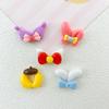 Orejas de animales de dibujos animados creativas hechas a mano diy pegamento crema funda para teléfono móvil tocado pasador joyería accesorios de resina al por mayor
