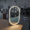 Marco de aleación de aluminio Espejo Inteligente Ovalado Espejo de Maquillaje LED Montado en la Pared Gabinete de Baño Espejo de Baño con 3 Colores Ajustables