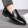 Mocasines formales de cuero genuino para hombre de otoño, zapatos casuales de alta gama para caballero de traje