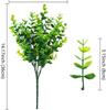 Venda quente simulação planta verde 7 garfo redondo folha eucalipto cachos de plástico flores falsas fotografia fundo floral casamento roupa macia